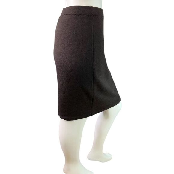 St. John Collection  Santana Knit Stretch Pencil Skirt Chocolate Brown $595 Sz 2 - Picture 6 of 8